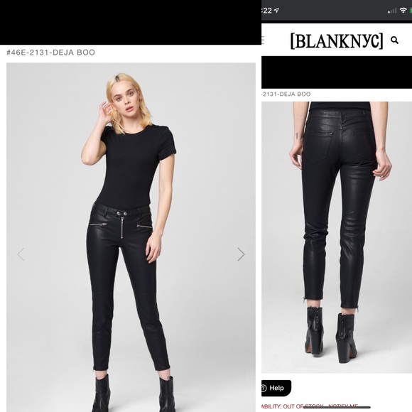BlankNYC Black Vegan Leather Deja Boo Moto Pant - Picture 2 of 14